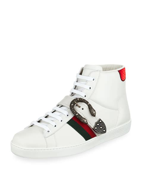 mens gucci ace sneakers ssense|Gucci ace high top sneakers.